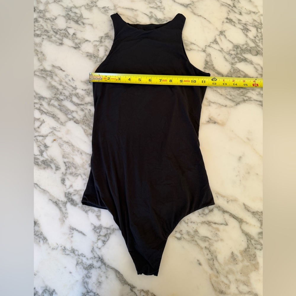 NWOT Quince Second Skin High neck Black Bodysuit Sz S and M - Picture 3 of 4